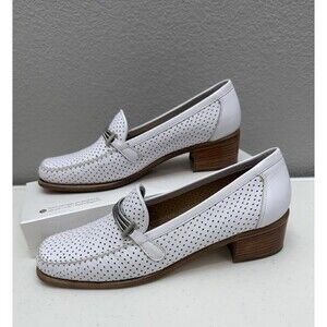 Stuart Weitzman Womens Loafers Size 9 Shoes Perforated Leather Low Heel Designer